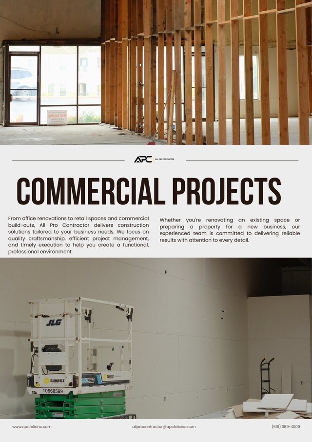 Commercial construction projects highlighting professional interior build-outs